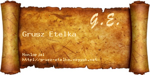 Grusz Etelka névjegykártya